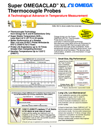 Thumbnail of document Data Sheet - KQXL High Temp. Low Drift TC Probes w/Standard Size Connectors